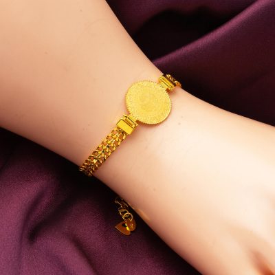 Viyana Zincirli Quarter Goldlı 14K Bracelet - 14K - 6.95g - EZ Gold