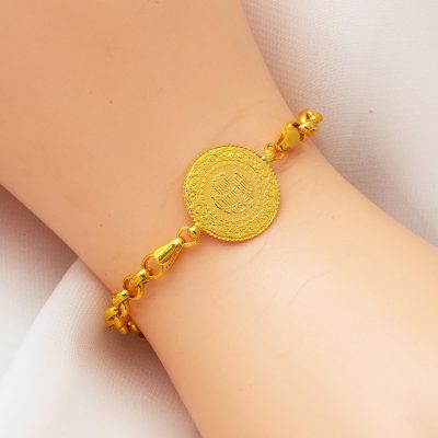 Doç Zincirli Quarter Goldlı Bracelet - 14K - 5.31g - EZ Gold