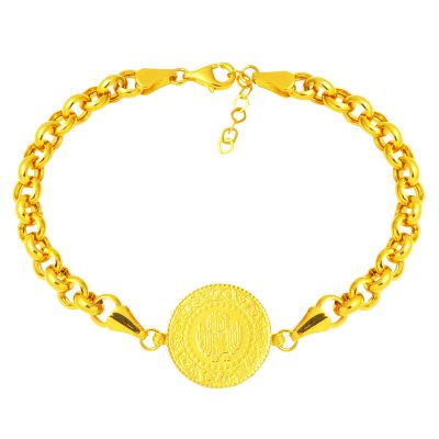 Kalın Doç Gold Zincirli Quarterli Bracelet