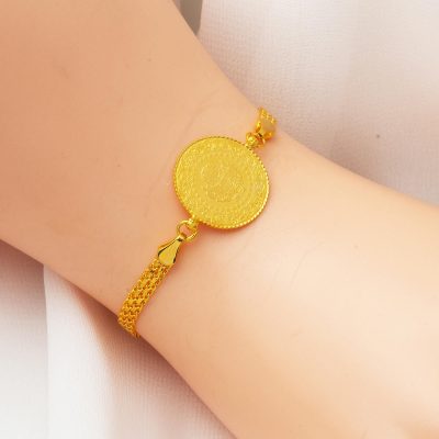 Bismark Zincirli Quarter Goldlı Bracelet - 14K - 6.14g - EZ Gold