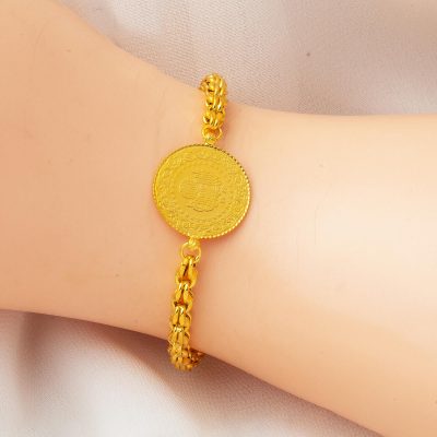Güverse Zincirli Quarter Goldlı Bracelet - 14K - 5.96g - EZ Gold