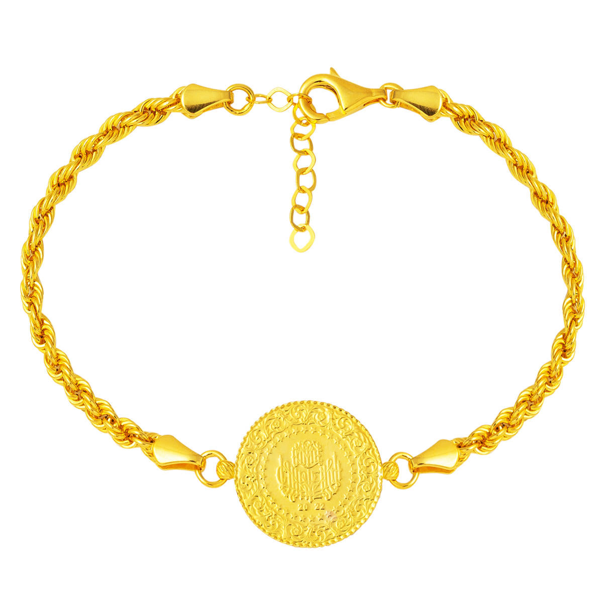 Twisted Chain Quarter Gold Bracelet