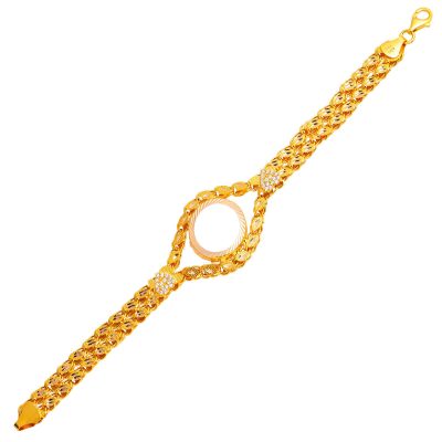 Kalpli Çeyrek Çerçeveli Altın Bileklik - 14K - 11g - EZ Gold