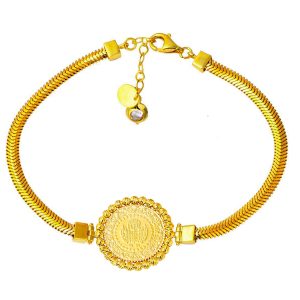 Balıksırtı Quarterli Dorissa Gold Bracelet