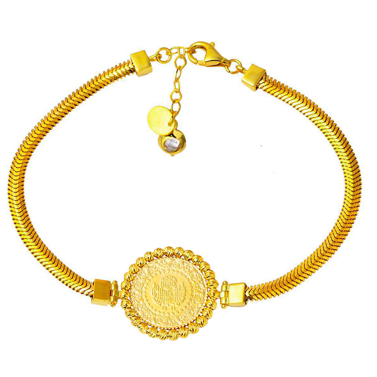 Balıksırtı Quarterli Dorissa Gold Bracelet