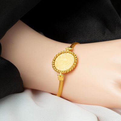 Balıksırtı Çeyrekli Dorissa Altın Bileklik - 14K - 7.66g - EZ Gold