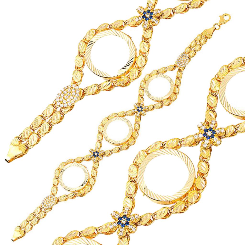 3 Quarterlik Pullu Gold Bracelet