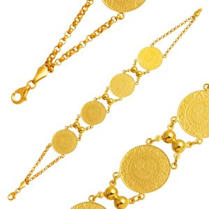 14 Carats Doç a Chaine 4 Quart en Or Bracelet