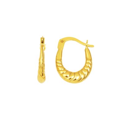 2 cm. Çaplı Twisted Hoop Gold Earring