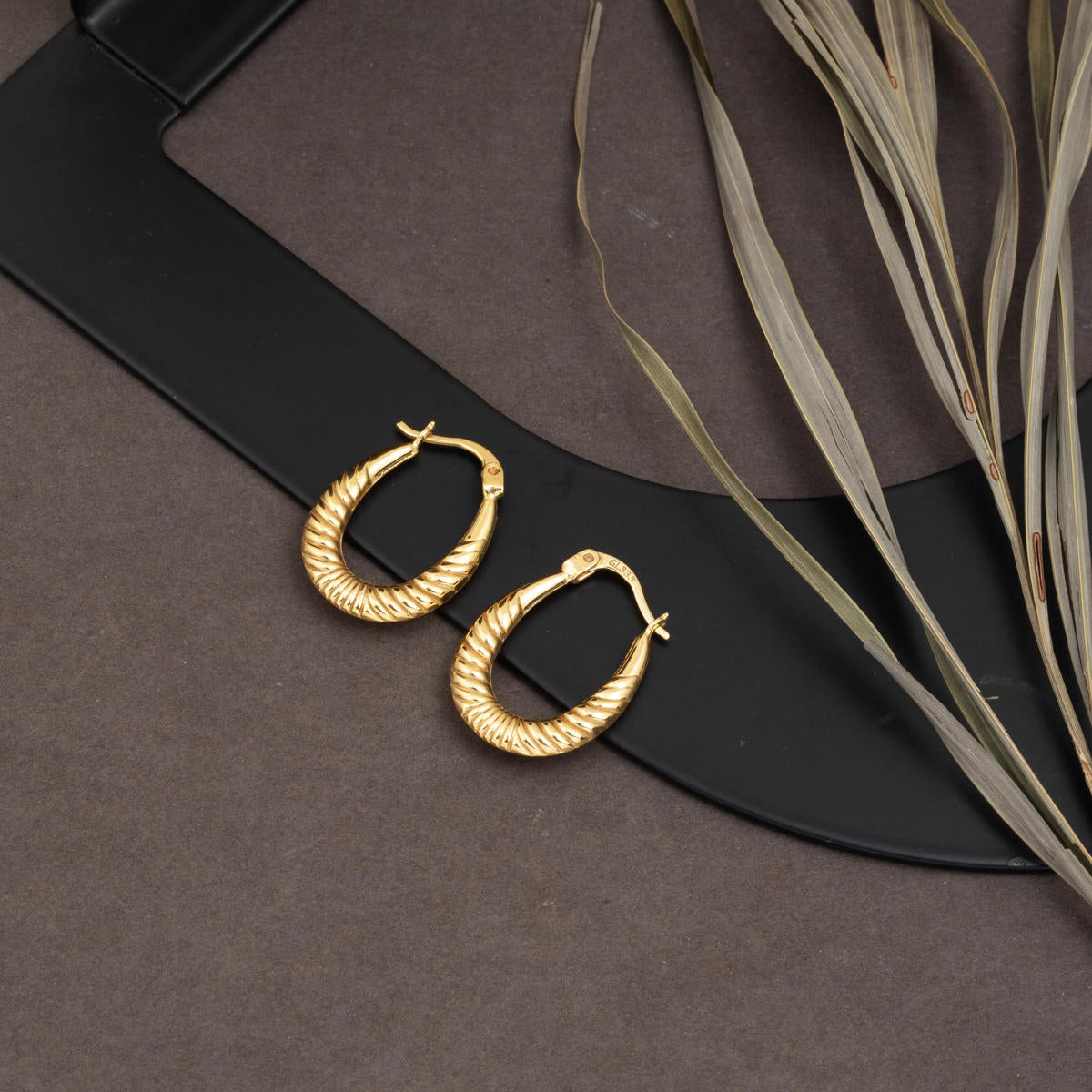 Twisted Hoop Gold Earring