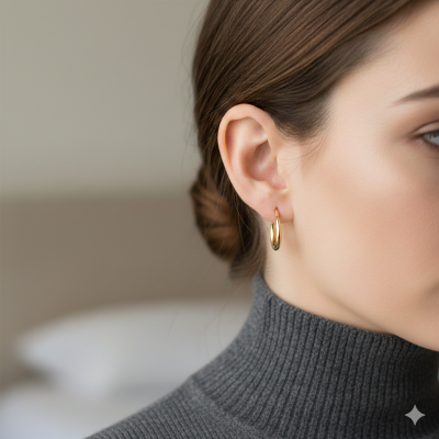 Hilal Hoop Gold Earring