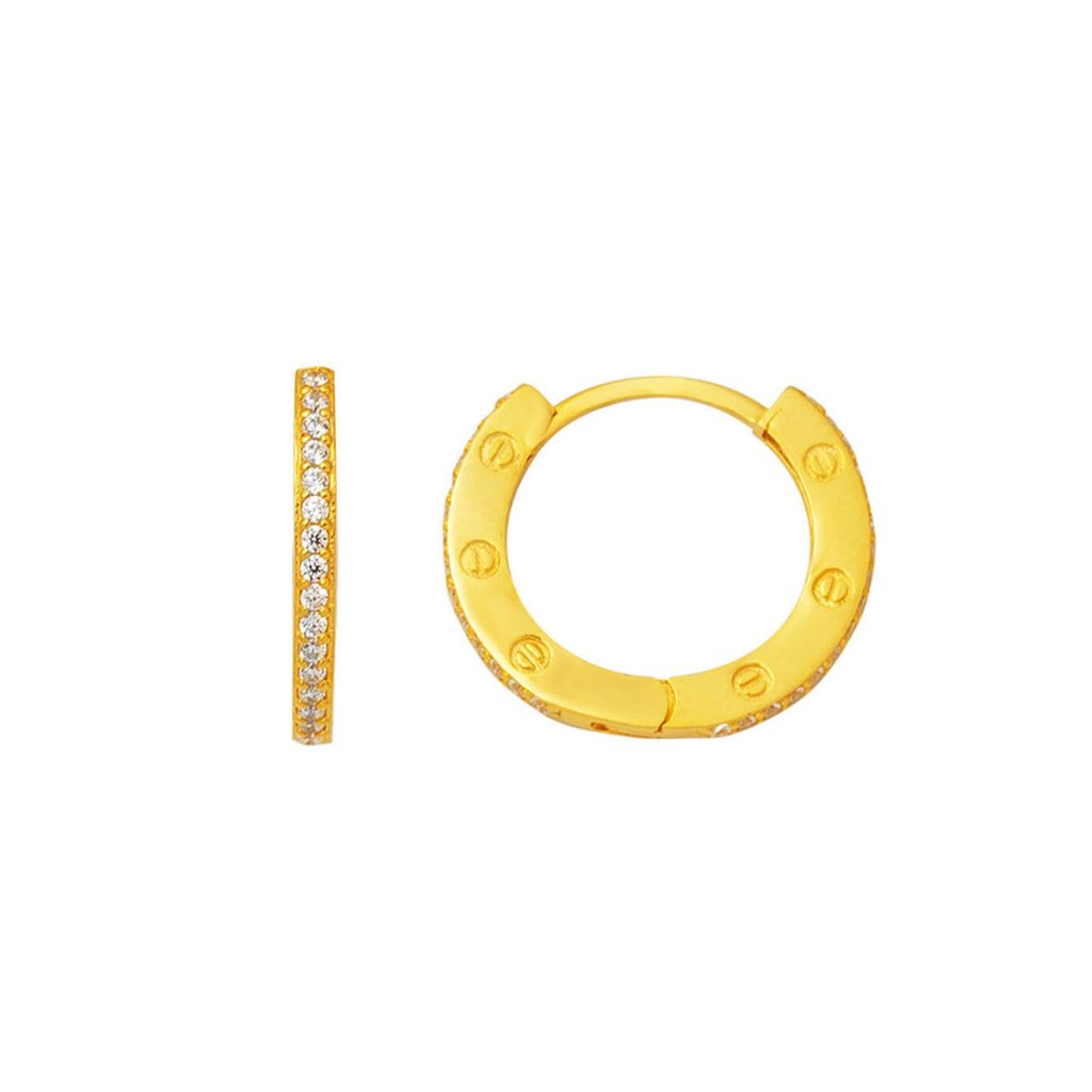 with Screws Orta Boy 14 Karat Women's Hoop Earring