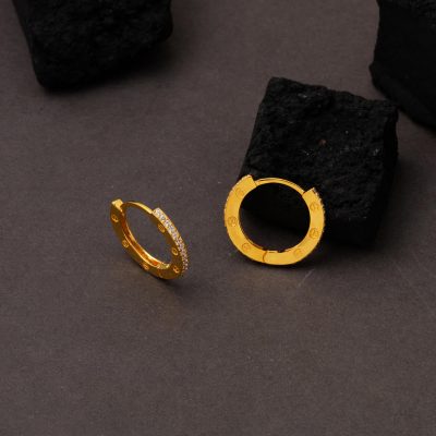 with Screws Orta Boy 14K Women's Hoop Earring - 14K - 2.62g - EZ Gold