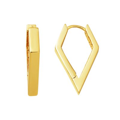 Üçgen Model Köşeli 14K Gold Hoop Earring