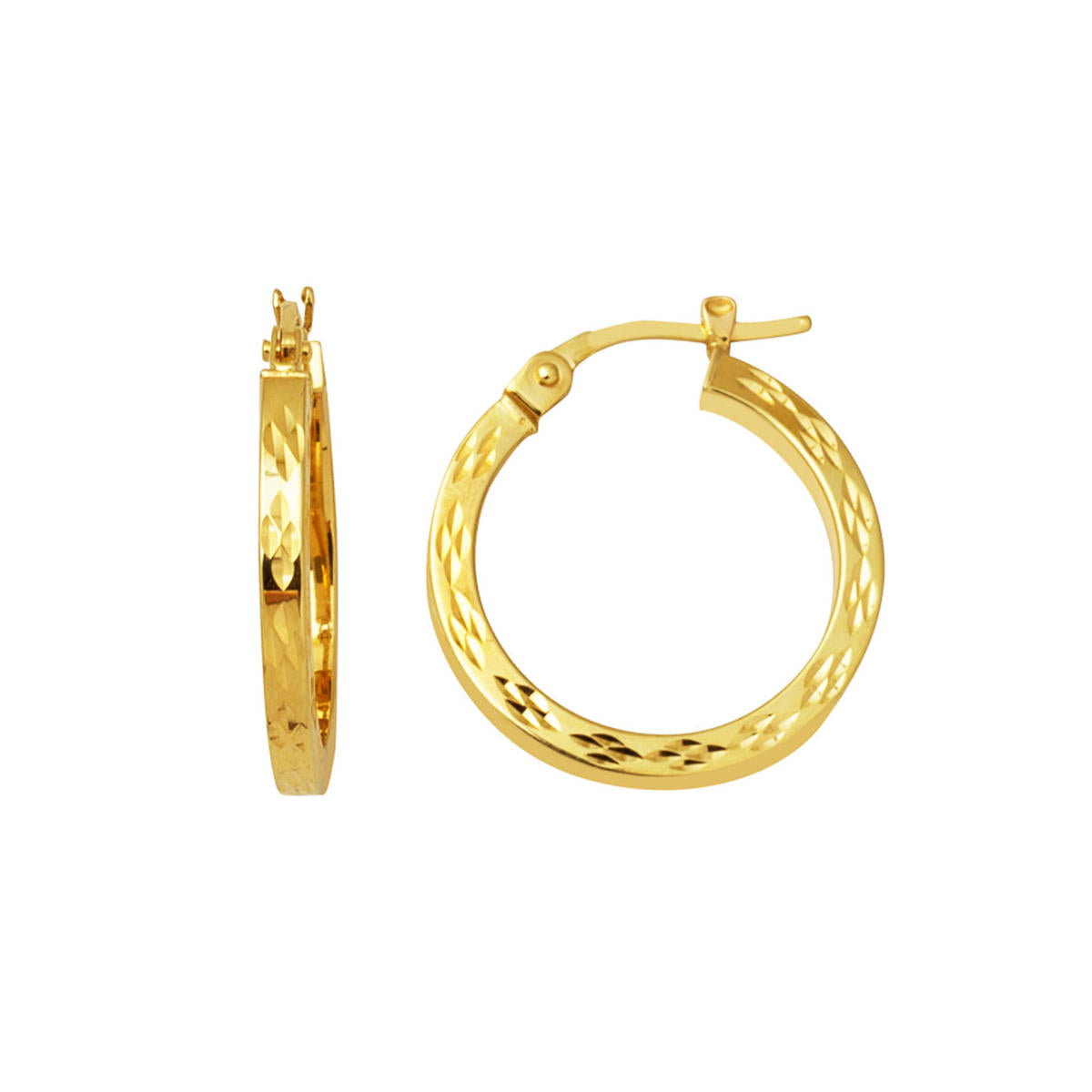 Hanımeli 14 Karat Spor Gold Hoop Earring