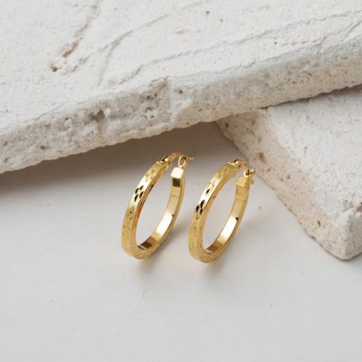 Hanımeli 14K Spor Gold Hoop Earring - 14K - 1.55g - EZ Gold