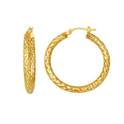 Italian 14K Büyük Boy Gold Hoop Earring