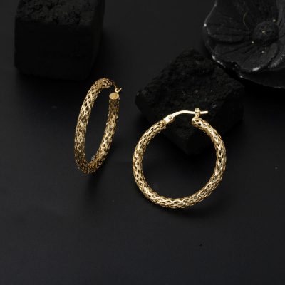 Italian 14K Büyük Boy Gold Hoop Earring - 14K - 2.55g - EZ Gold