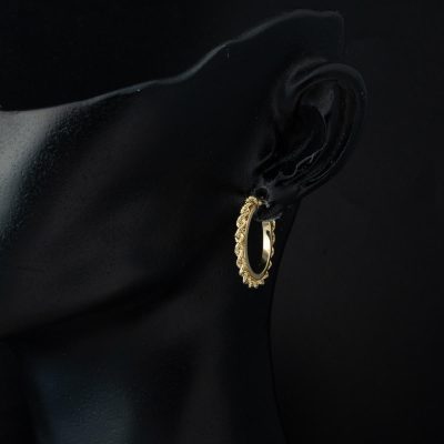 Halat Twisted Zincirli 14K Hoop Gold Earring - 14K - 2.2g - EZ Gold