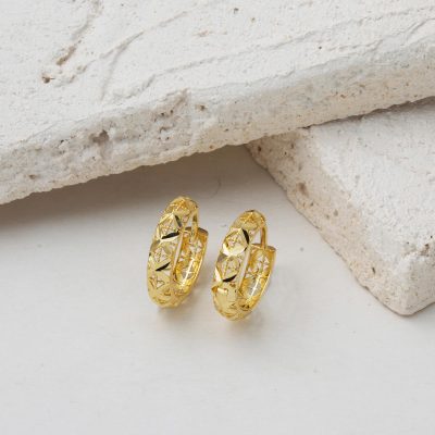 14K Gold Tree of Life Hoop Earring - 14K - 2.38g - EZ Gold