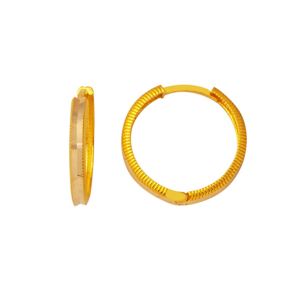Ajda 14 Karat Hoop Gold Earring 2 cm. Çaplı