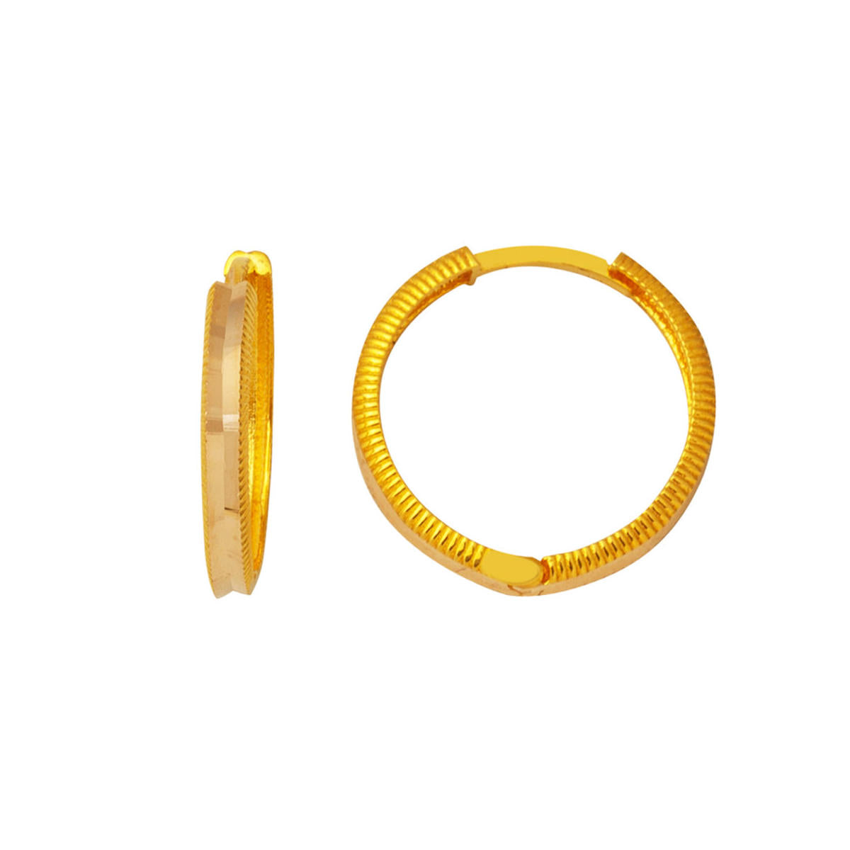 Ajda 14 Karat Hoop Gold Earring 2 cm. Çaplı