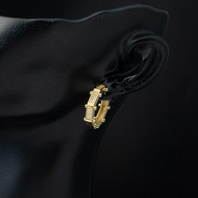 Zümrüt Işıltısı 14K Gold Hoop Earring - 14K - 5.74g - EZ Gold