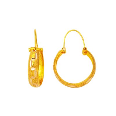 Şam Kalemli Créole 14 Carats Or Boucle d'oreille