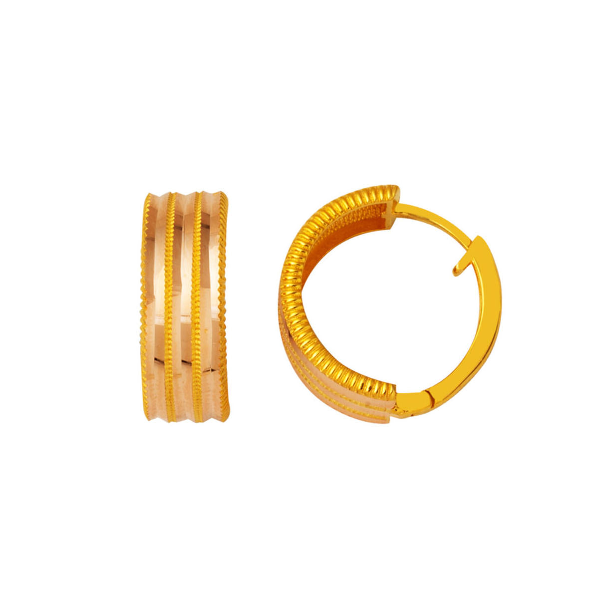 Üç Rangs Ajda Creole Or Boucle d'Oreille