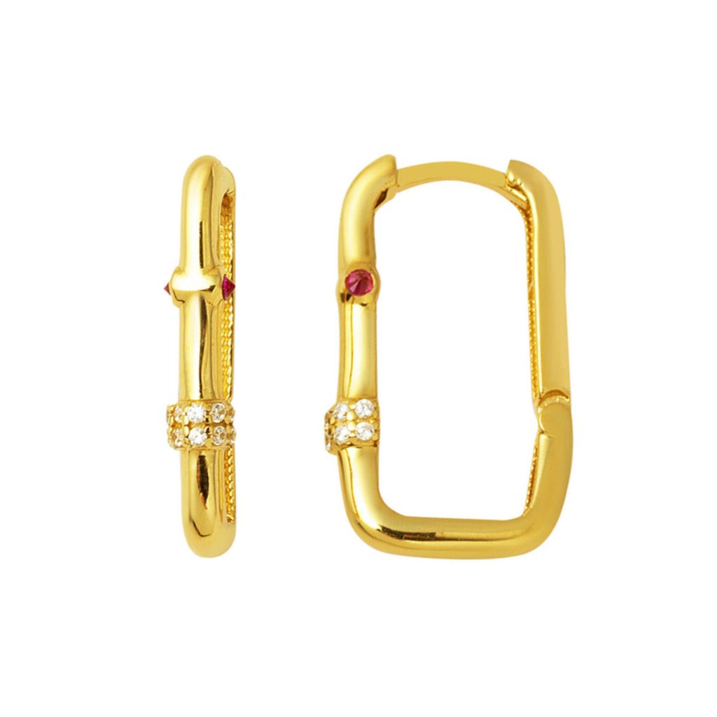 Lia Köşeli 14 Karat Gold Women's Earring