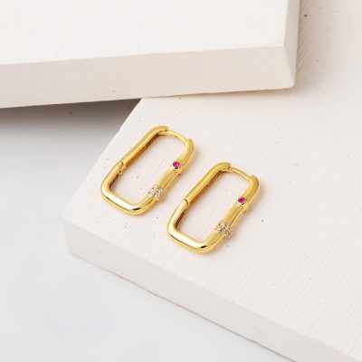 Lia Köşeli 14 Ayar Altın Bayan Küpe - 14K - 3.53g - EZ Gold