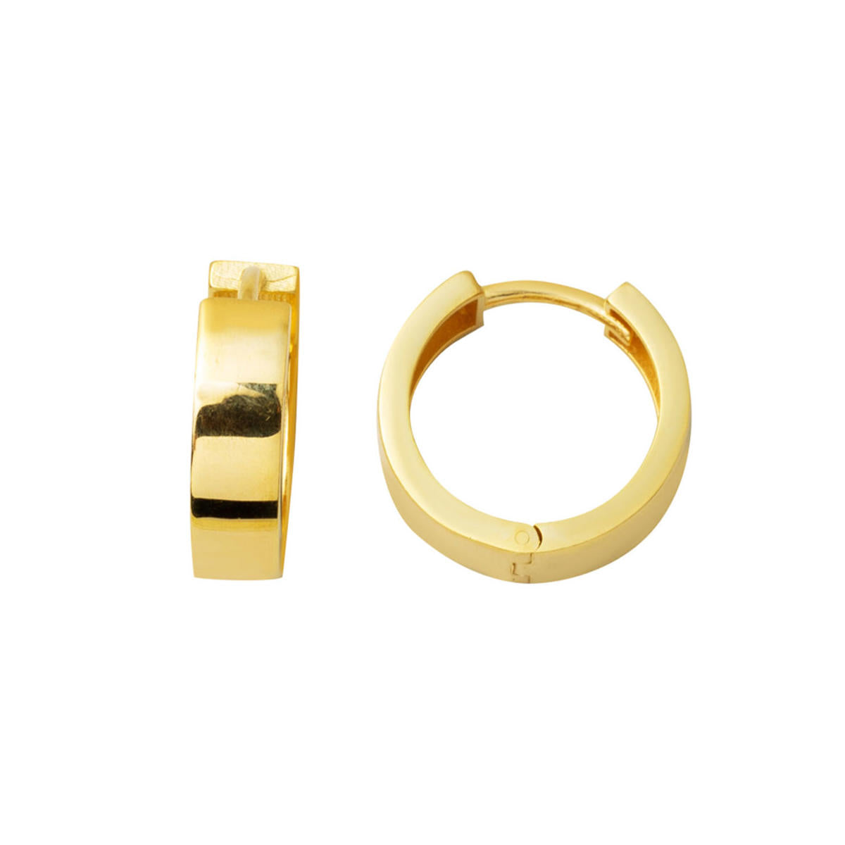 Desensiz Düz Orta Boy Gold Hoop Earring