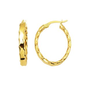 Twisted Oval 14 Karat Hoop Earring 3cm.