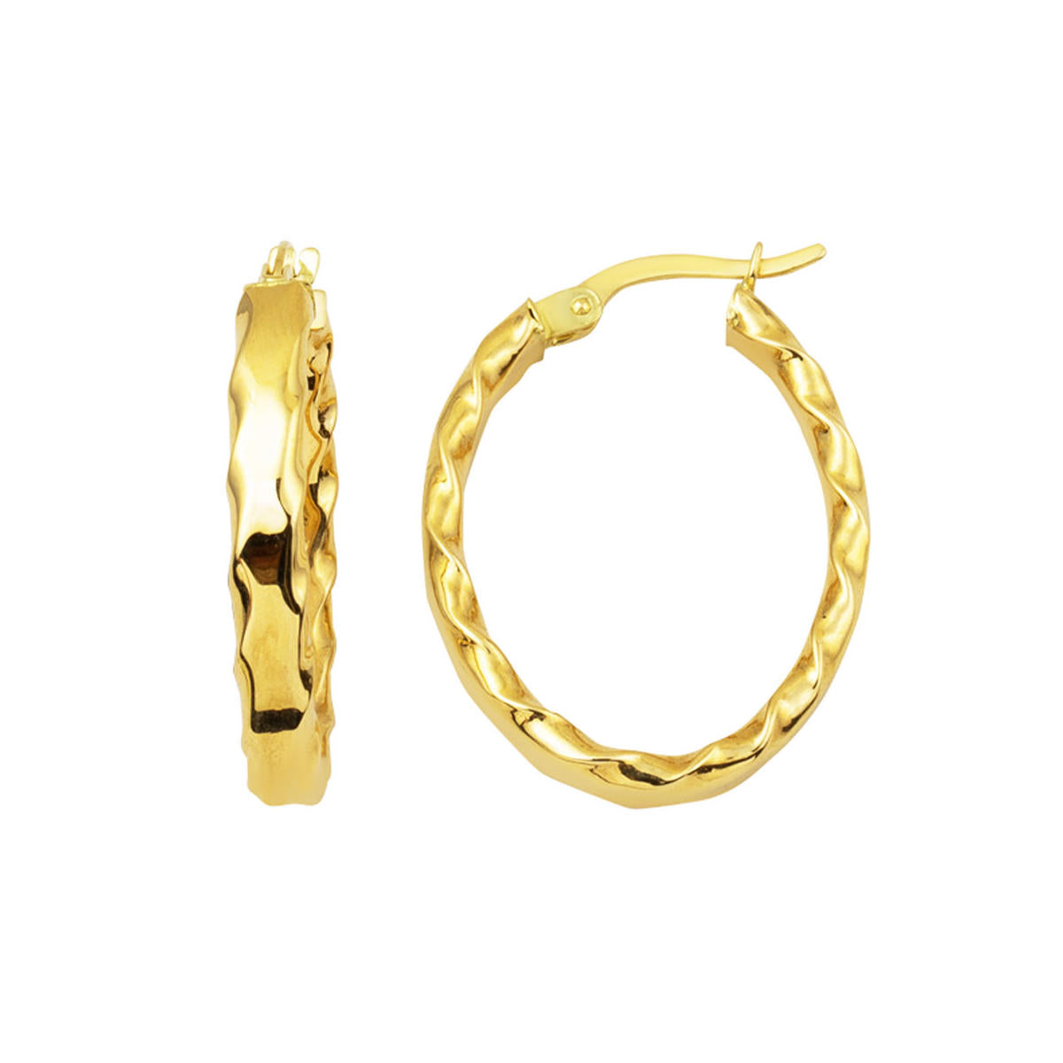 Twisted Oval 14 Karat Hoop Earring 3cm.