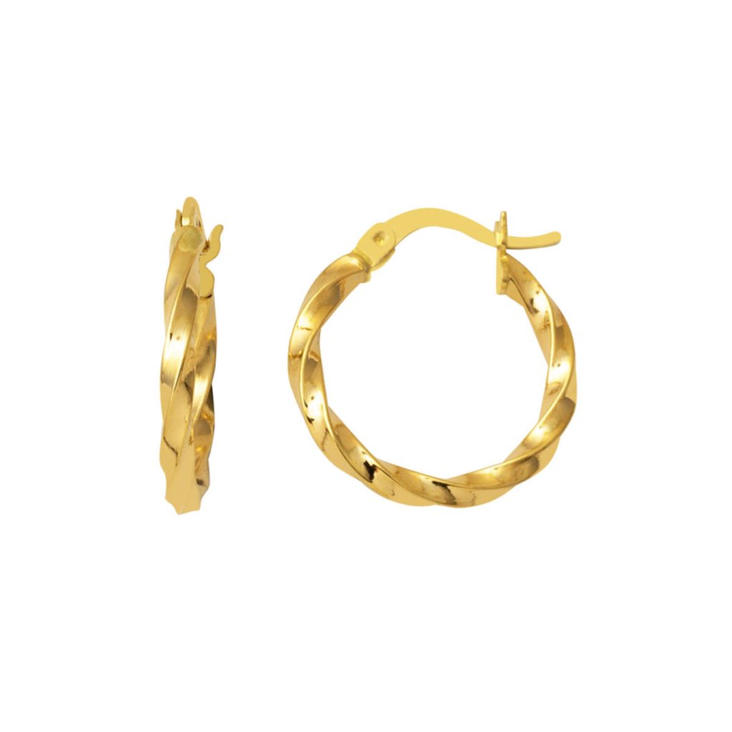 14 Karat 2 cm. Çaplı Twist Gold Hoop Earring
