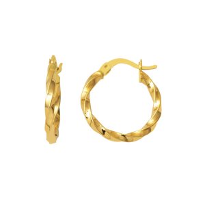 14 Carats 2 cm. Çaplı Torsade Or Creole Boucle d&rsquo;Oreille