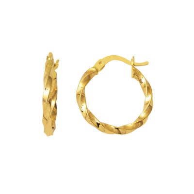 14K 2 cm. Çaplı Twist Gold Hoop Earring