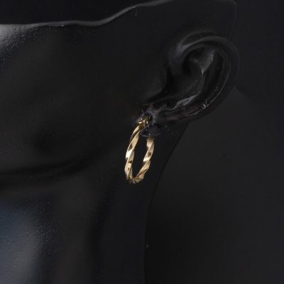 14K 2 cm. Çaplı Twist Gold Hoop Earring - 14K - 1.64g - EZ Gold