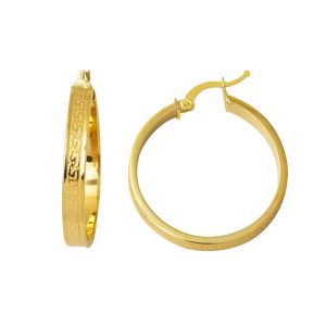Hoop Earring Versageli 14 Karat Gold 3,5 cm Çaplı