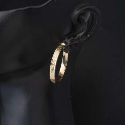 Halka Küpe Versageli 14 Ayar Altın 3,5 cm Çaplı - 14K - 3.59g - EZ Gold