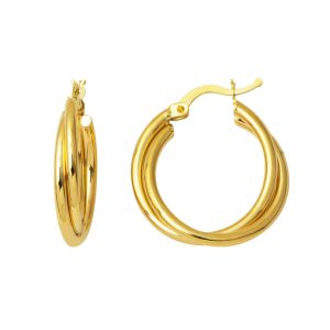 Çift Creole Boucle d&rsquo;Oreille 14 Carats Or
