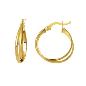 14 Carats 2,5 cm. Çaplı İkili Creole Boucle d&rsquo;Oreille Or