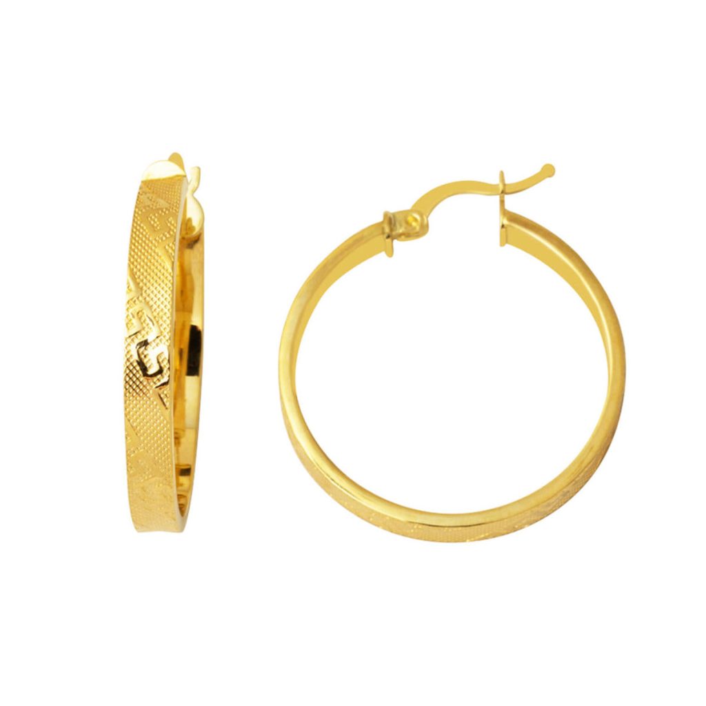 14 Karat 3,5 cm. Çaplı Versage Hoop Earring Gold