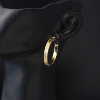 14 Ayar 3,5 cm. Çaplı Versage Halka Küpe Altın - 14K - 3.12g - EZ Gold
