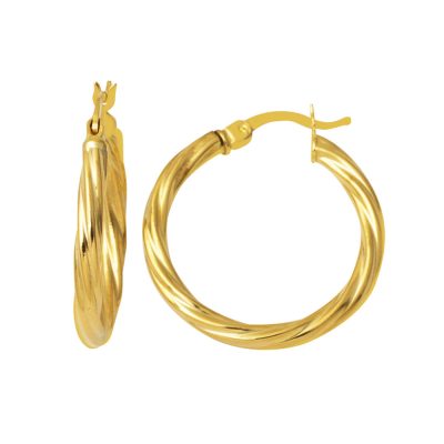 İzmir Creole Or Boucle d'Oreille 14 Carats 3 cm. Çaplı