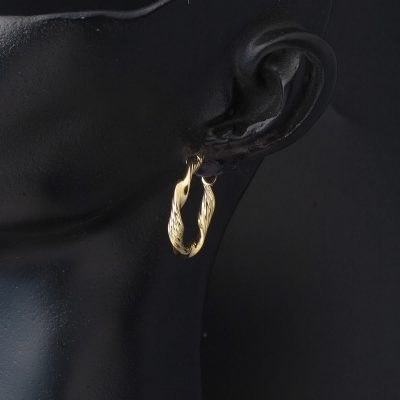 14K 2,5 cm. Çaplı Twisted Hoop Gold Earring - 14K - 2.11g - EZ Gold