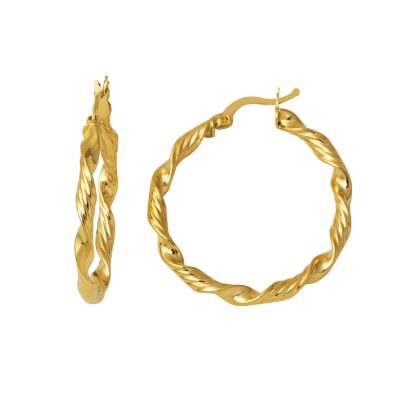 14K 3,5 cm. Çaplı Twisted Hoop Earring Gold