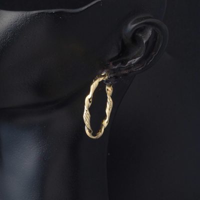 14K 3,5 cm. Çaplı Twisted Hoop Earring Gold - 14K - 2.78g - EZ Gold