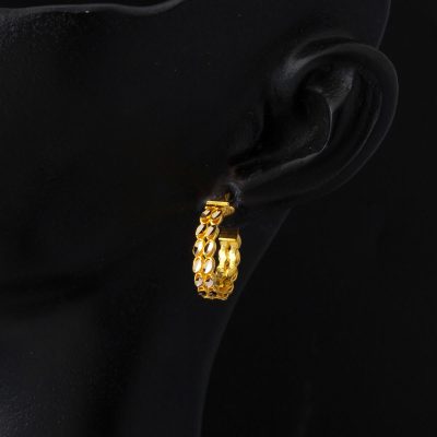 14 Ayar Altın 1,8 cm Halka Burma Küpe - 14K - 3.4g - EZ Gold