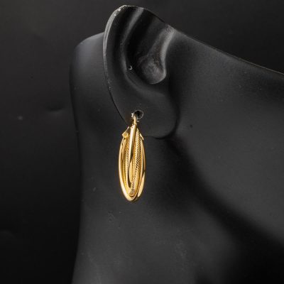 3 cm Çaplı 14 Ayar Halka Altın Küpe - 14K - 2.65g - EZ Gold
